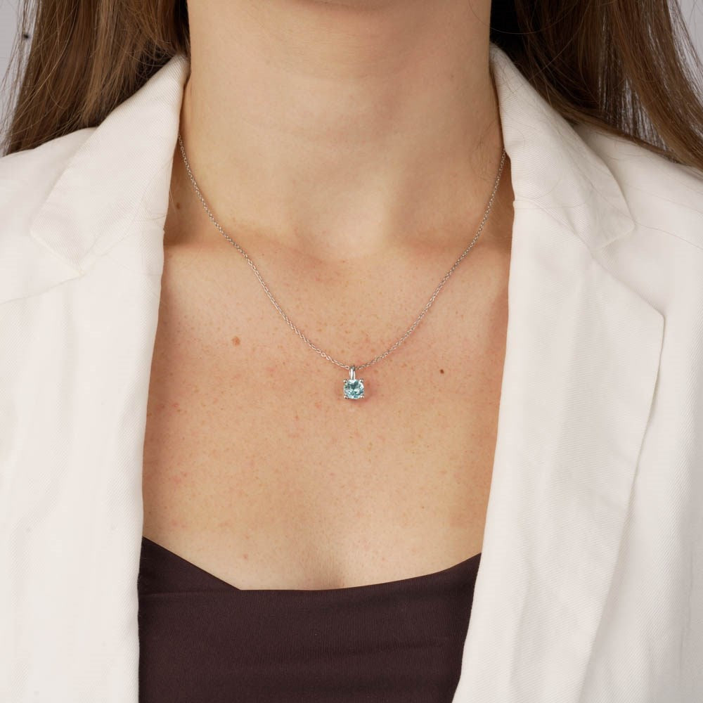925/- Vedhæng blå topas 0,97ct. Poleret