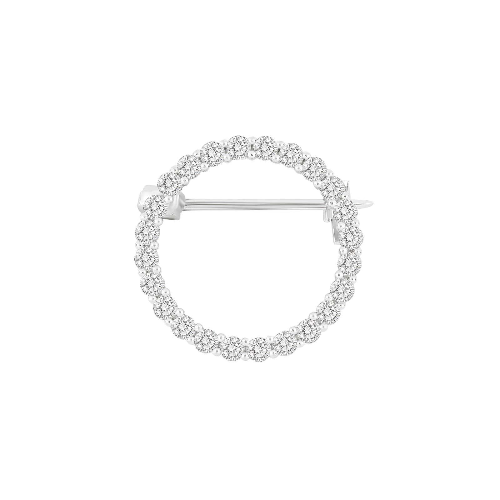 silver brooch circle 20mm OBINOR