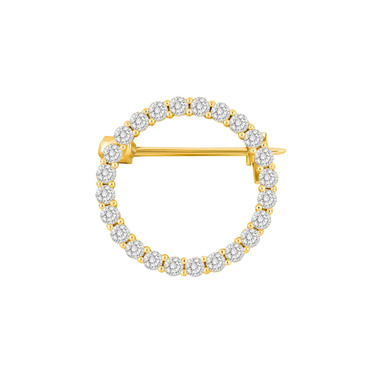 silver brooch circle 20mm OBINOR - Gold plated