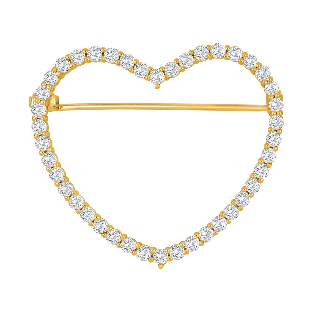 Silberbrosche Herz 38mm OBINOR