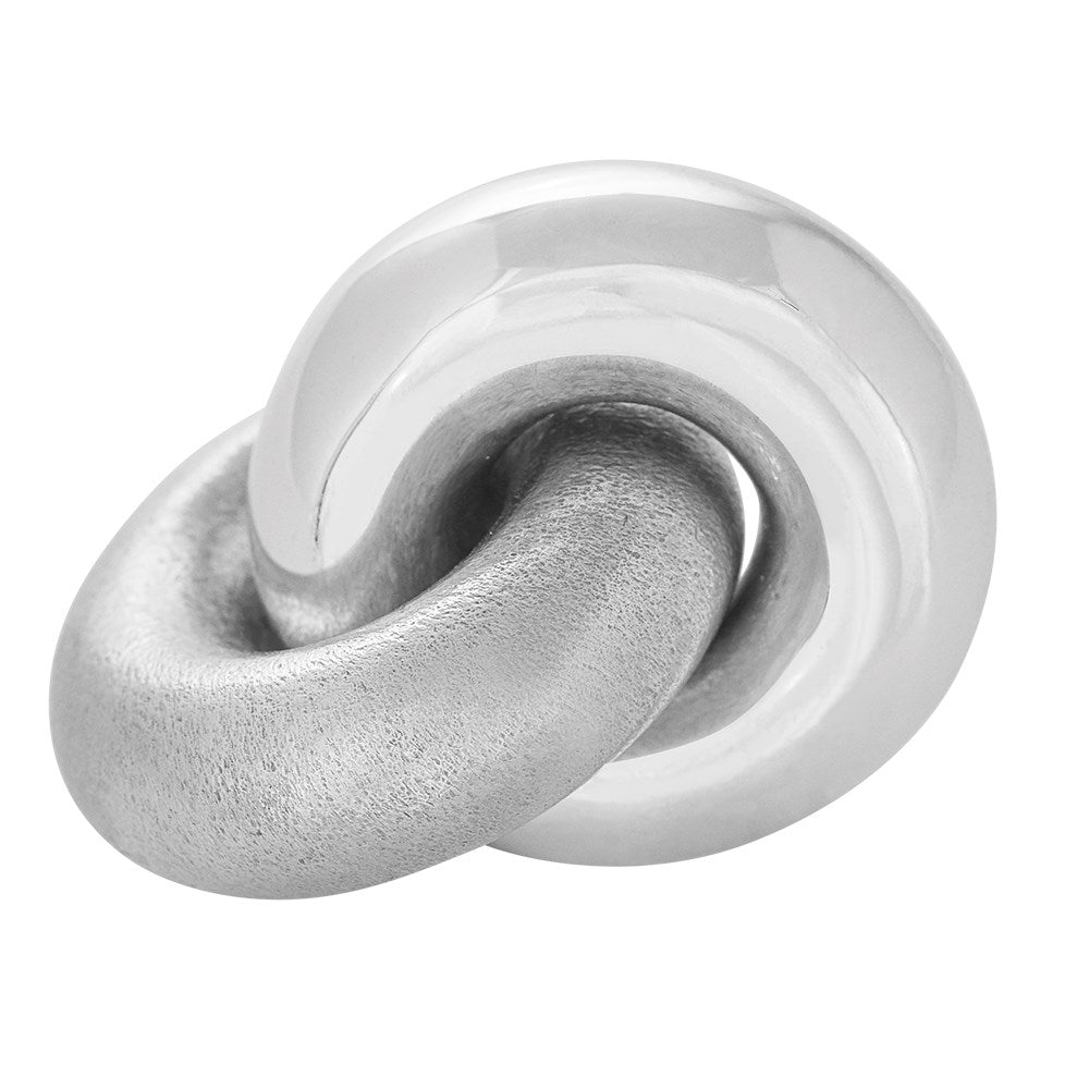 Sølv rhod. system-lås dobbelt donut mat/blank