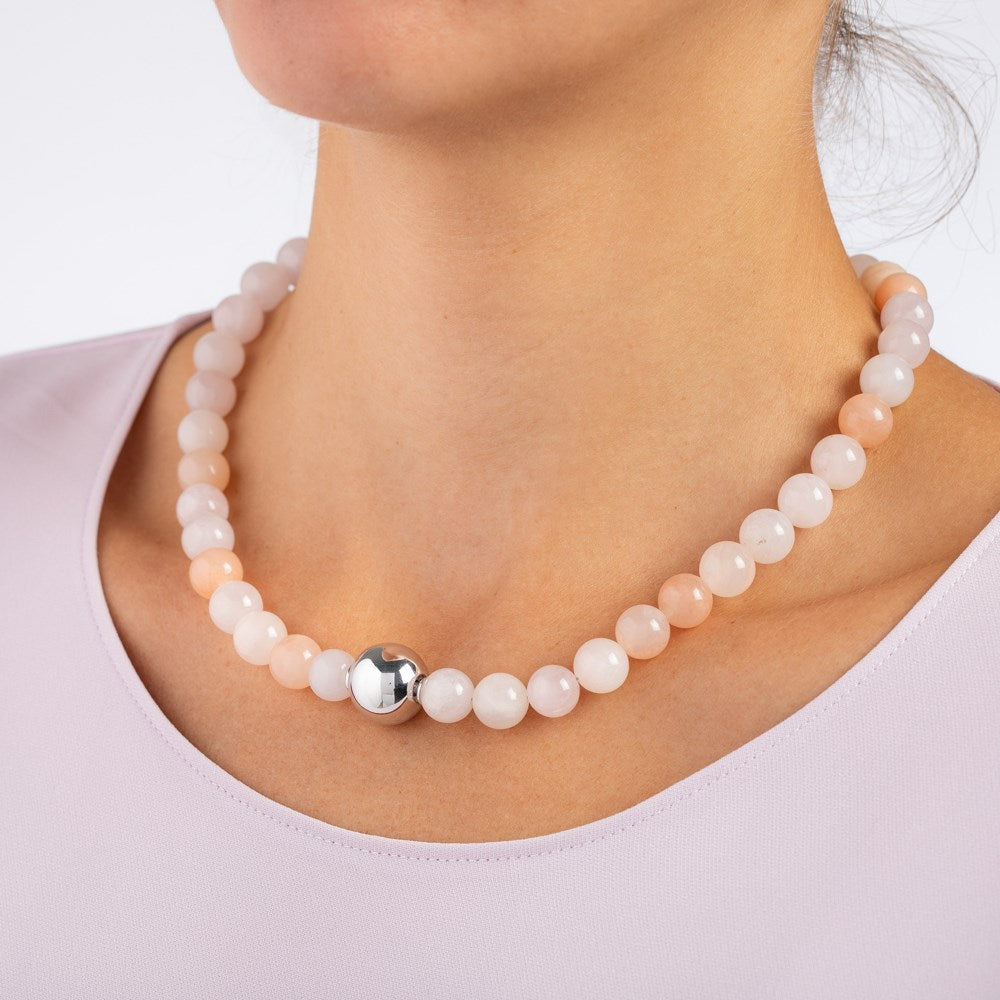 Rosenquarz, Pink Aventurin, Schwammquarz System-Kette 10mm