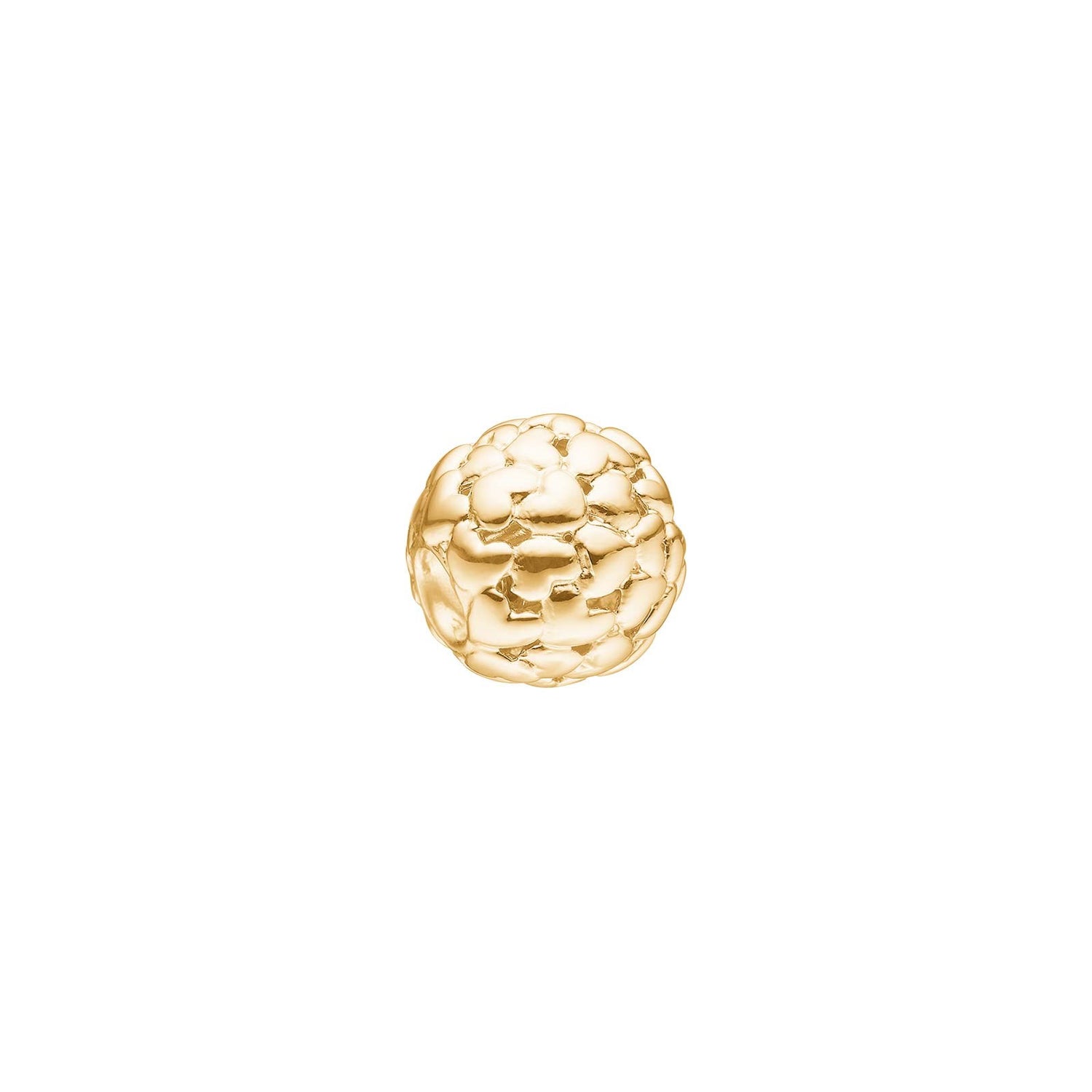Silberne System-Schlosskugel mit Herzen 12mm - Vergoldet