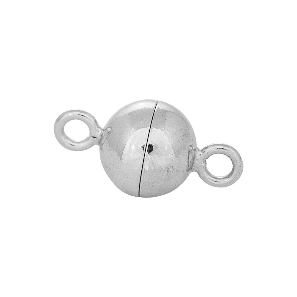 Rhod. Silber Magnet Perlenverschluss 8mm