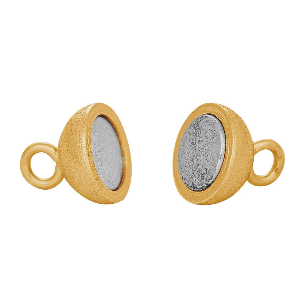 GP. Silber Magnet Perlenverschluss 8mm matt