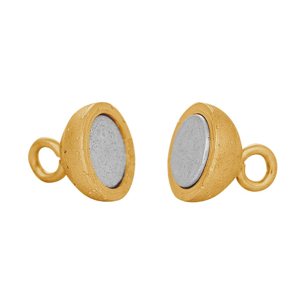 Forg. Sølv magnet perlelås 8mm m. dia. cut