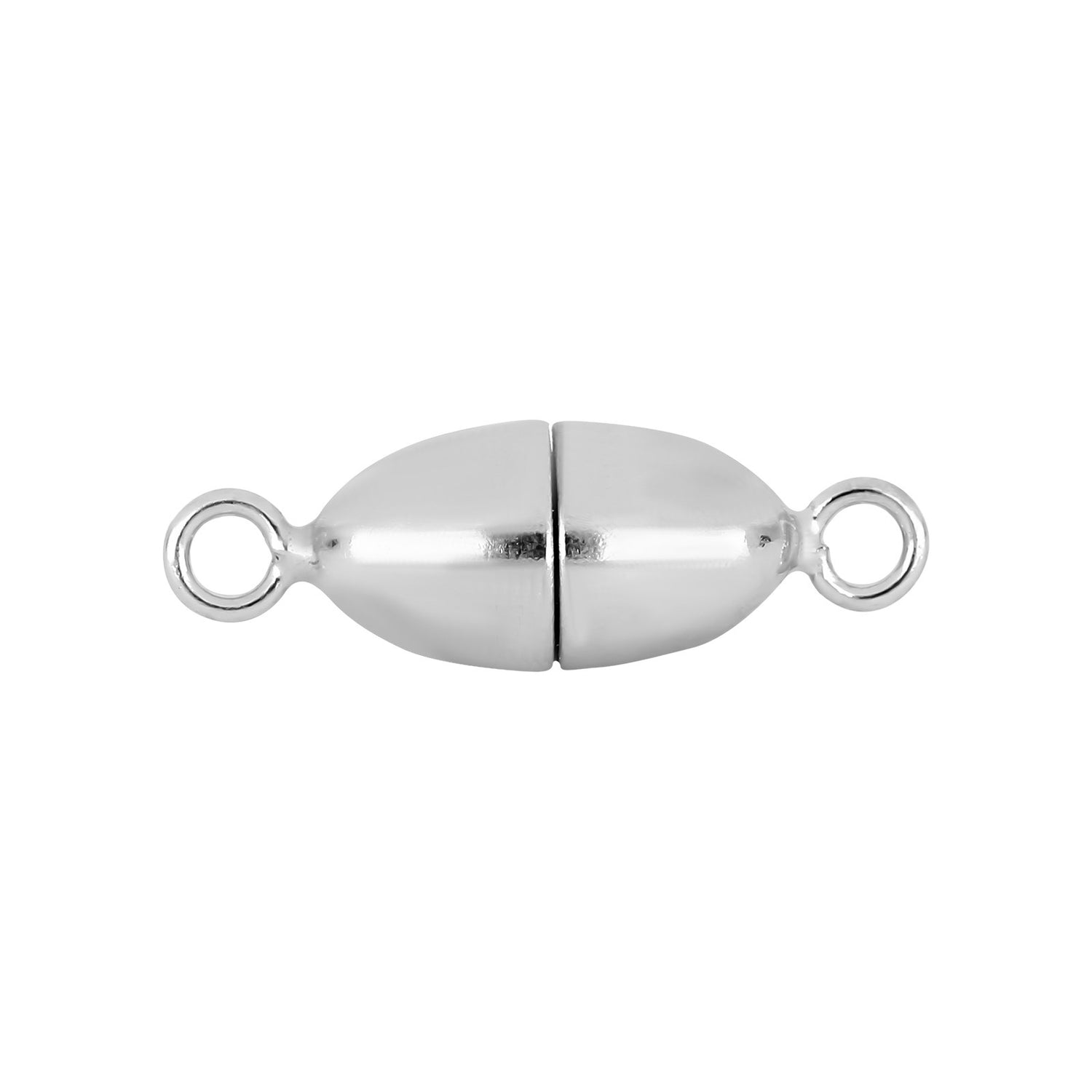 Rhod. Silber Magnet Perlenverschluss 6mm