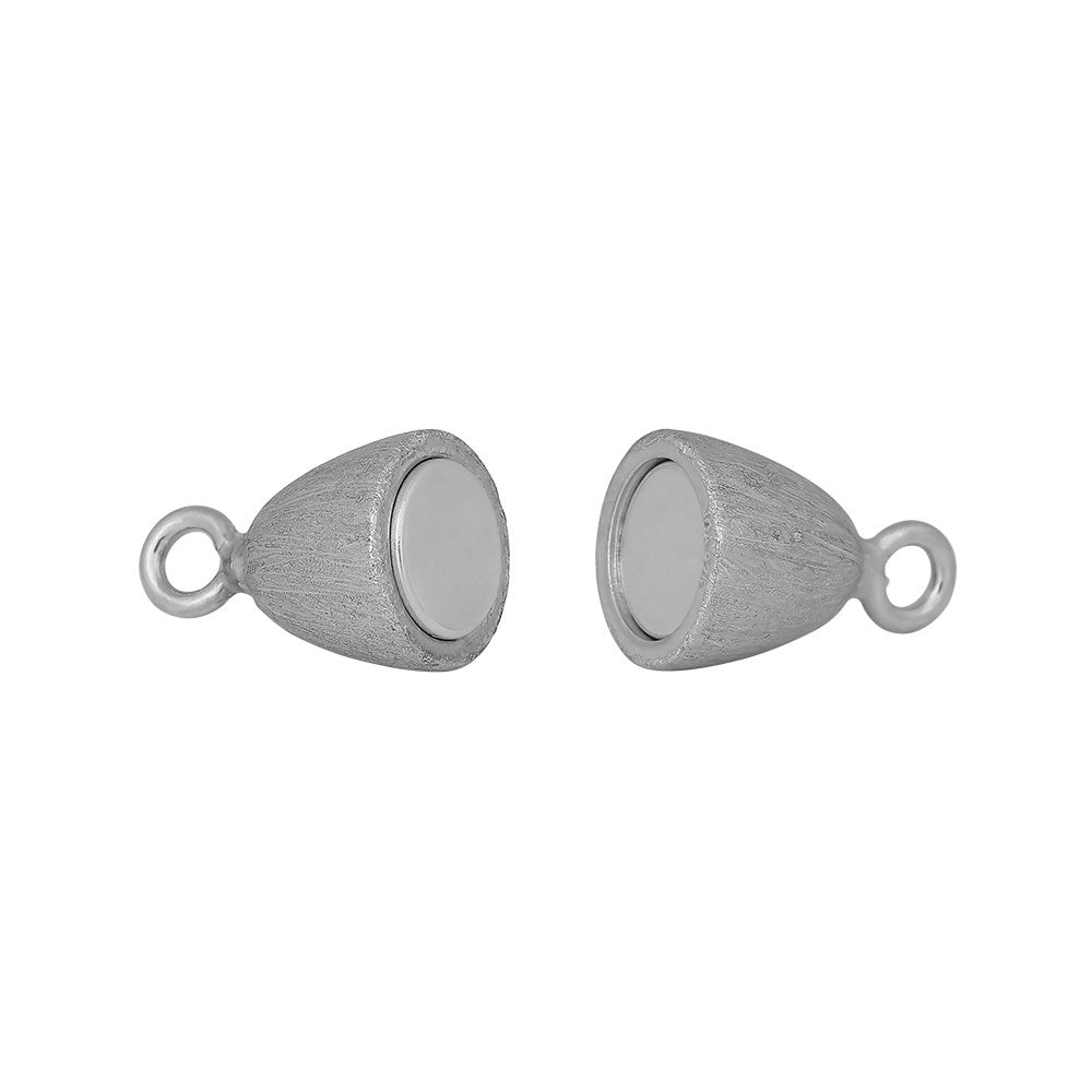 Rhod. Silber Magnet Perlenverschluss 6mm matt