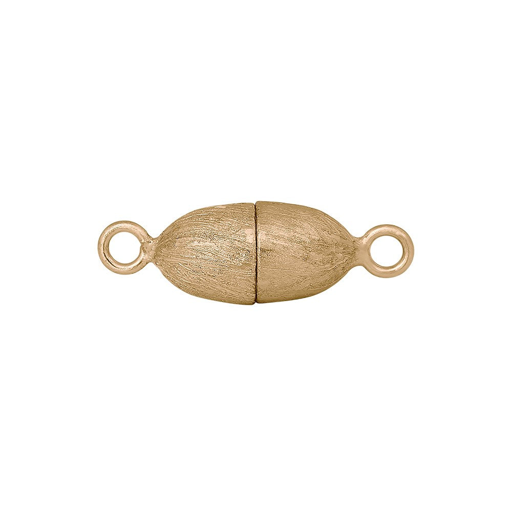 Forg. Sølv magnet perlelås oval 6mm mat