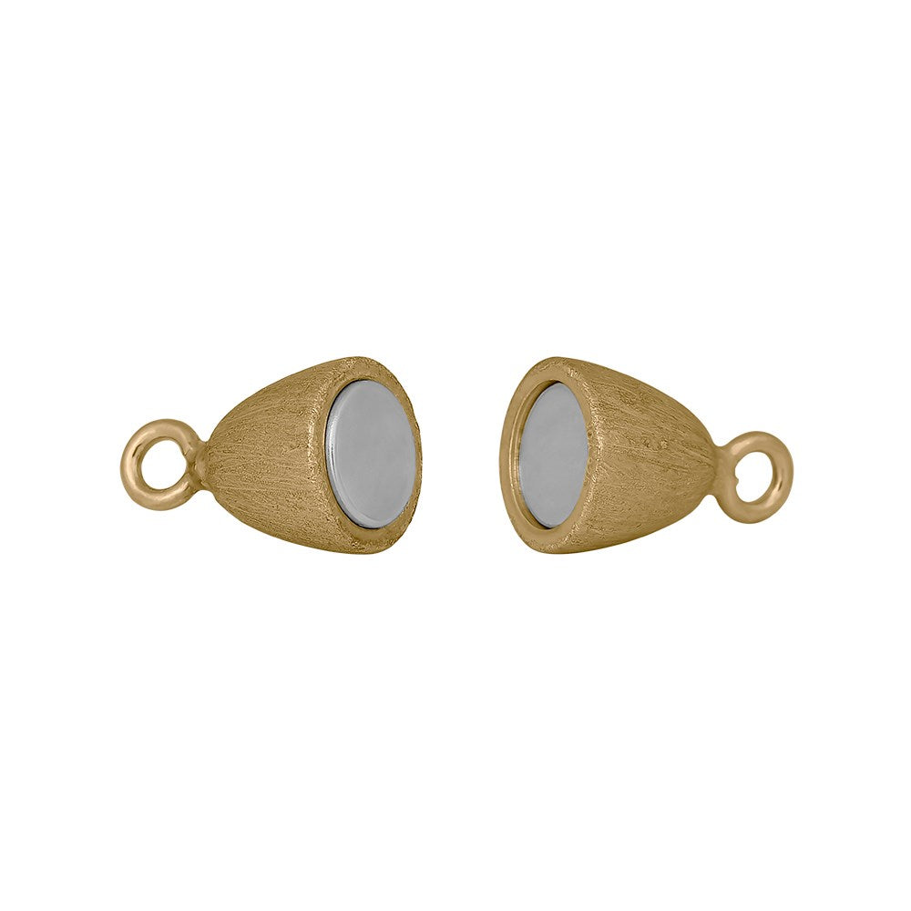 Forg. Sølv magnet perlelås oval 6mm mat