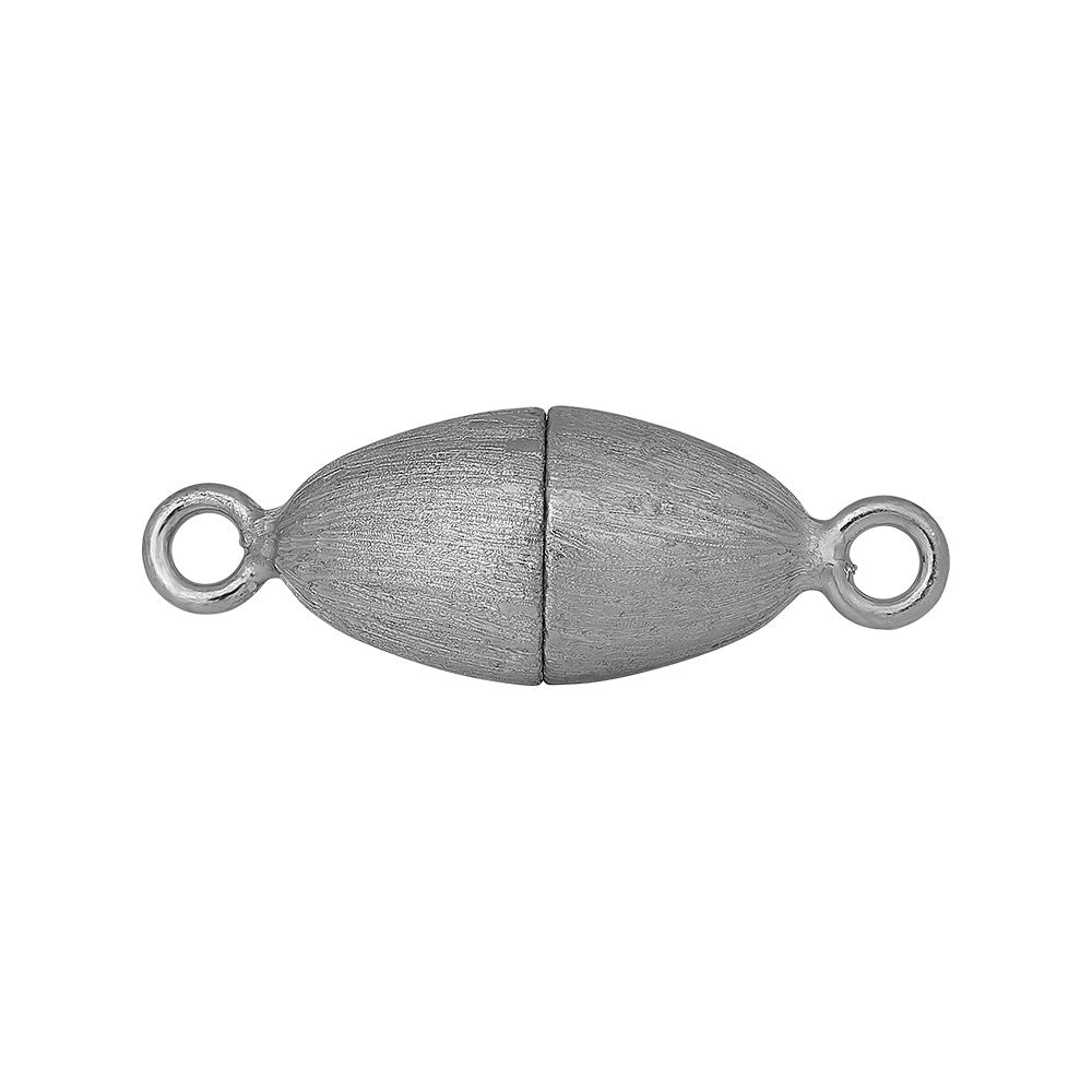Rhod. Silber Magnet Perlenverschluss 8mm matt