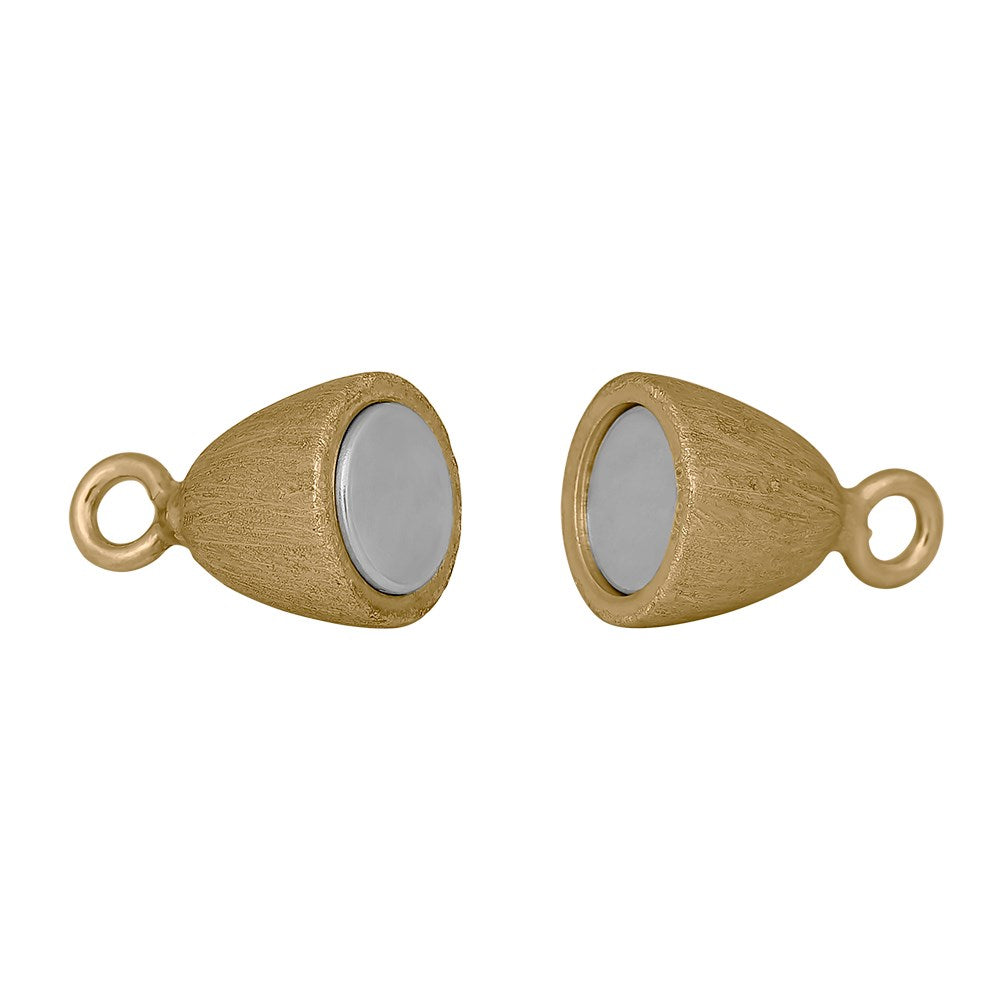 Forg. Sølv magnet perlelås oval 8mm mat