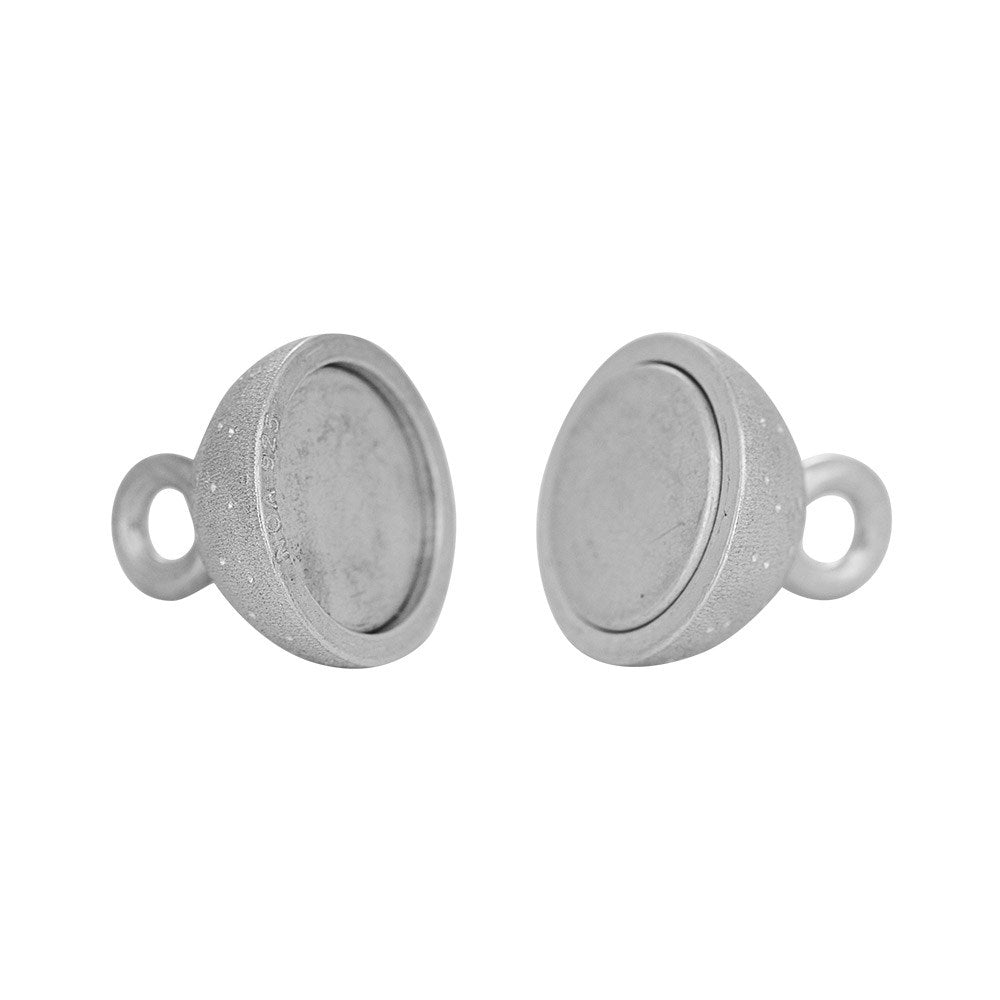 Rhod. Silber Magnet Perlenverschluss 10mm dia.cut