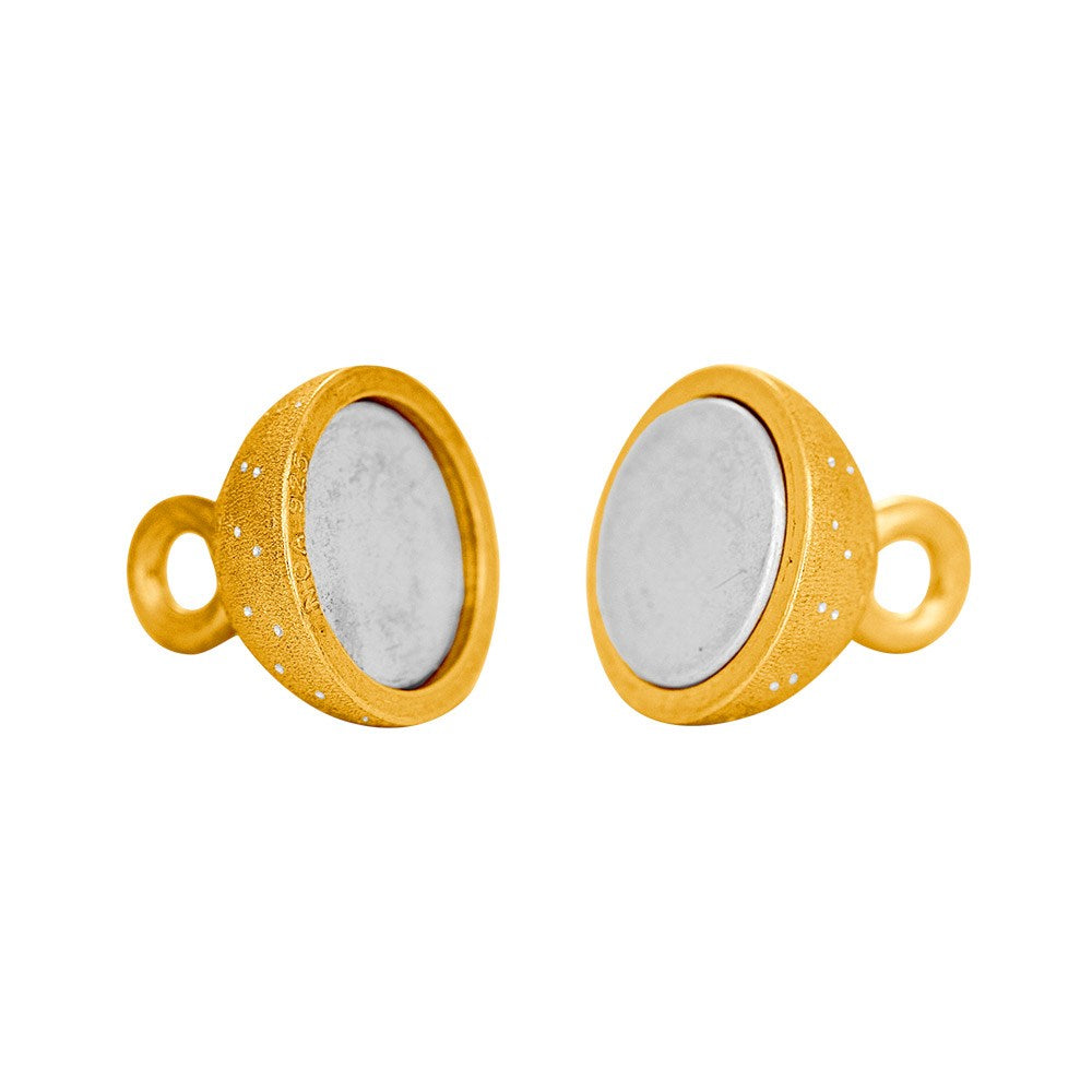 Forg. Sølv magnet perlelås 10mm m. dia. cut