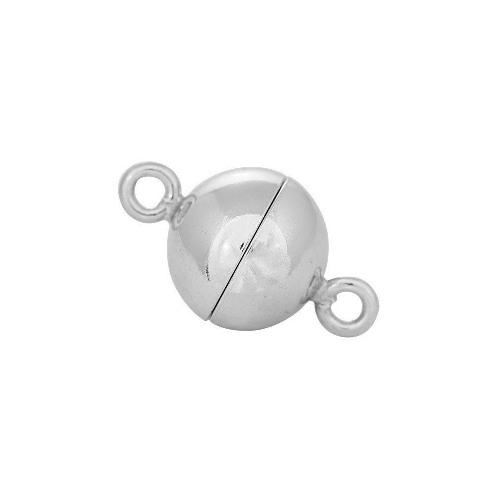 Rhod. Sølv magnet perlelås 12mm blank