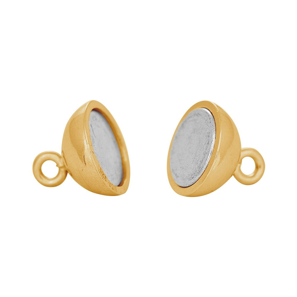 Forg. Sølv magnet perlelås 12mm blank