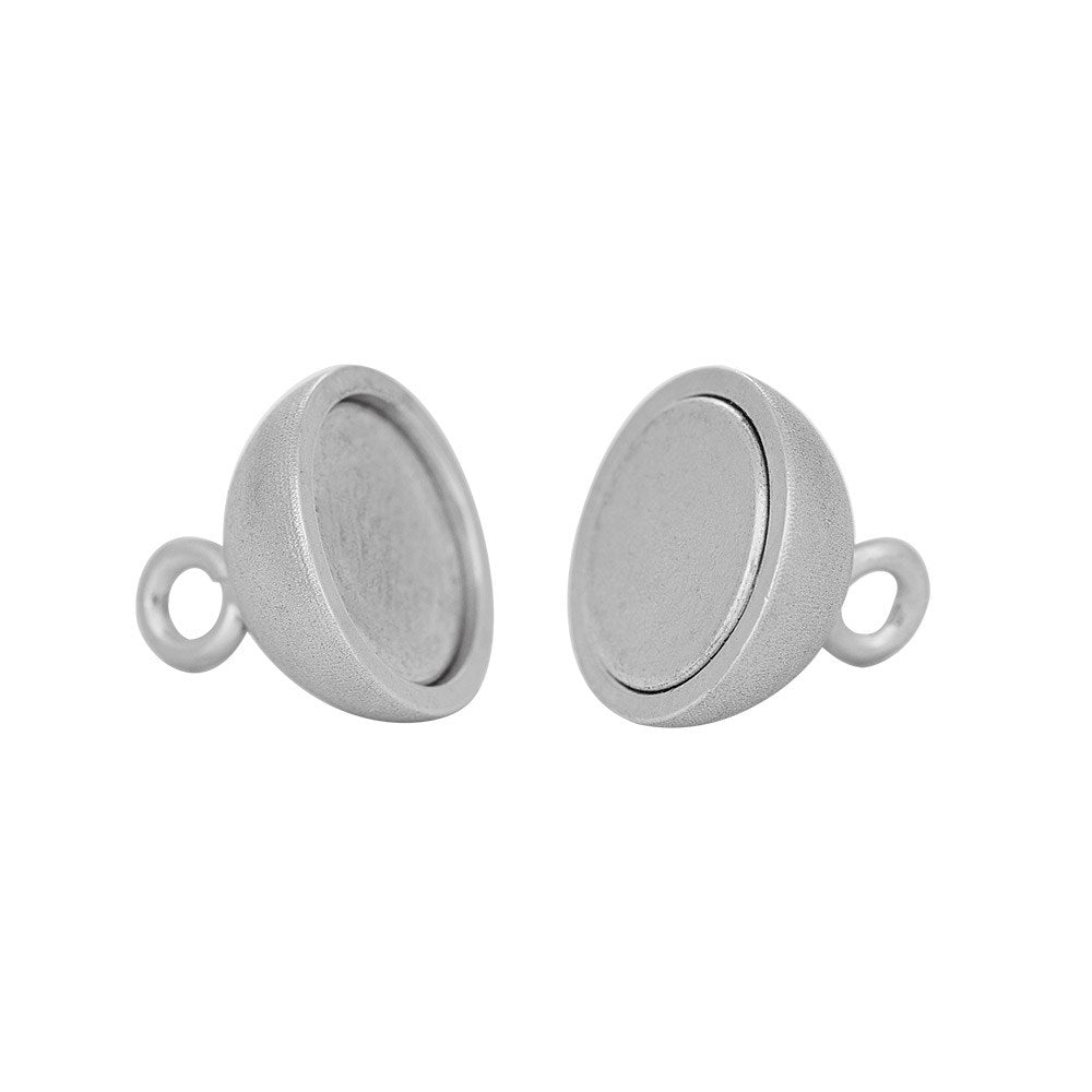 Rhod. Silber Magnet Perlenverschluss 12mm matt