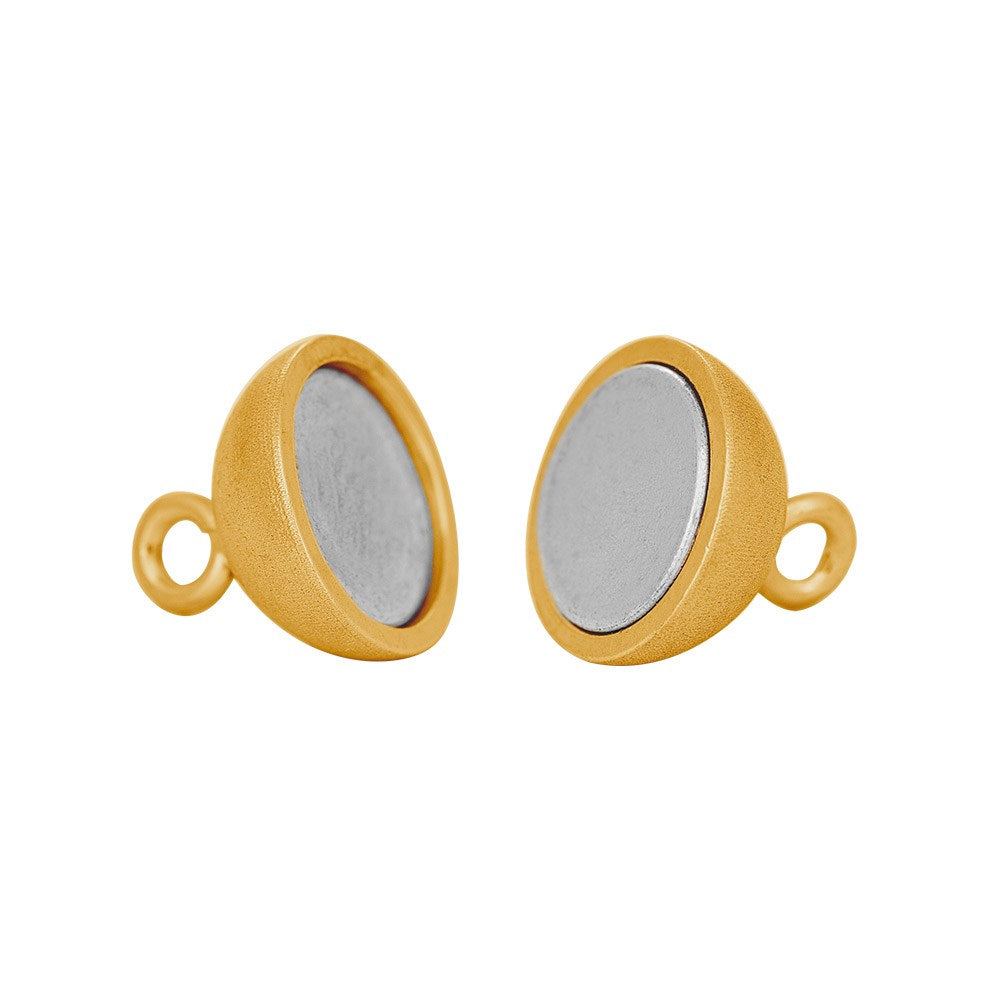 GP. Silber Magnet Perlenverschluss 12mm matt