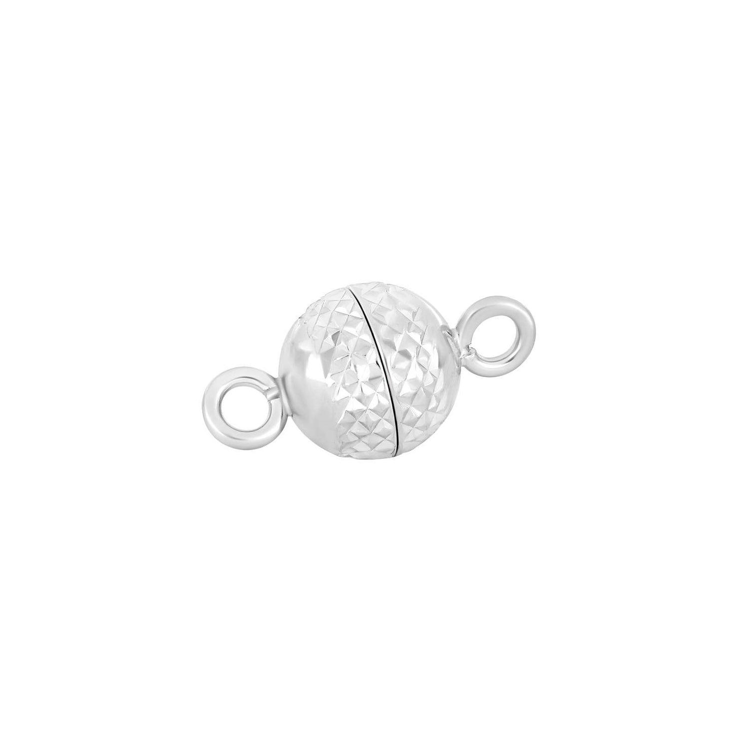 Rhod. Silber Magnet Perlenverschluss 6mm dia.cut