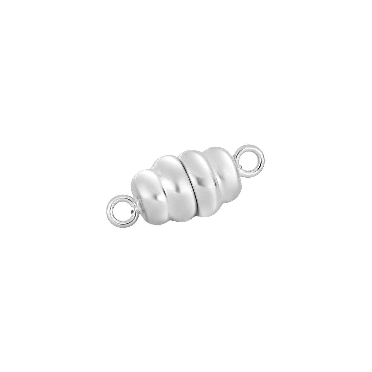 Rhod. Silber Magnet Perlenverschluss Spirale 6mm