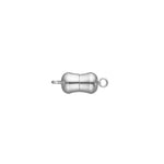 Rhodium-plated silver magnetic pearl clasp 12mm polished