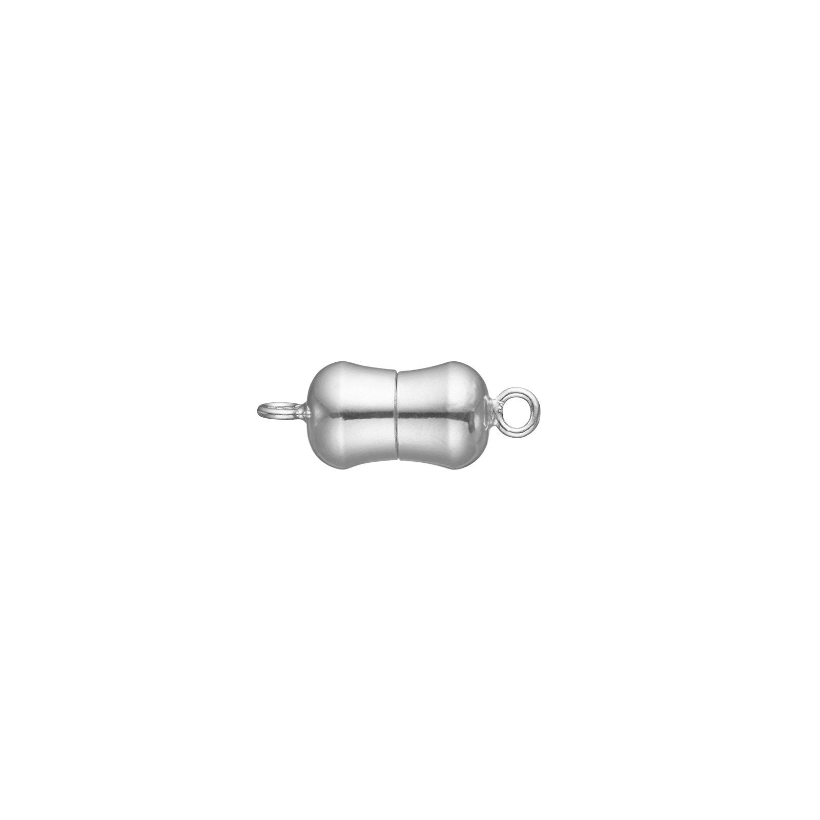 Rhodium-plated silver magnetic pearl clasp 12mm polished