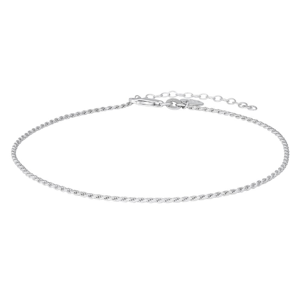 Rhod. Silber Fusskette BORG52 27cm
