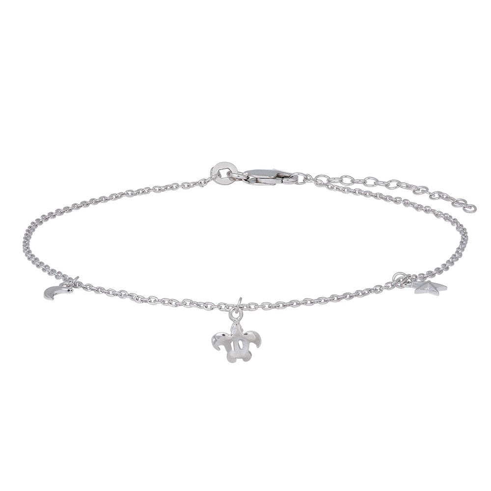 Rhod. Silber Fusskette BEACH52 27cm