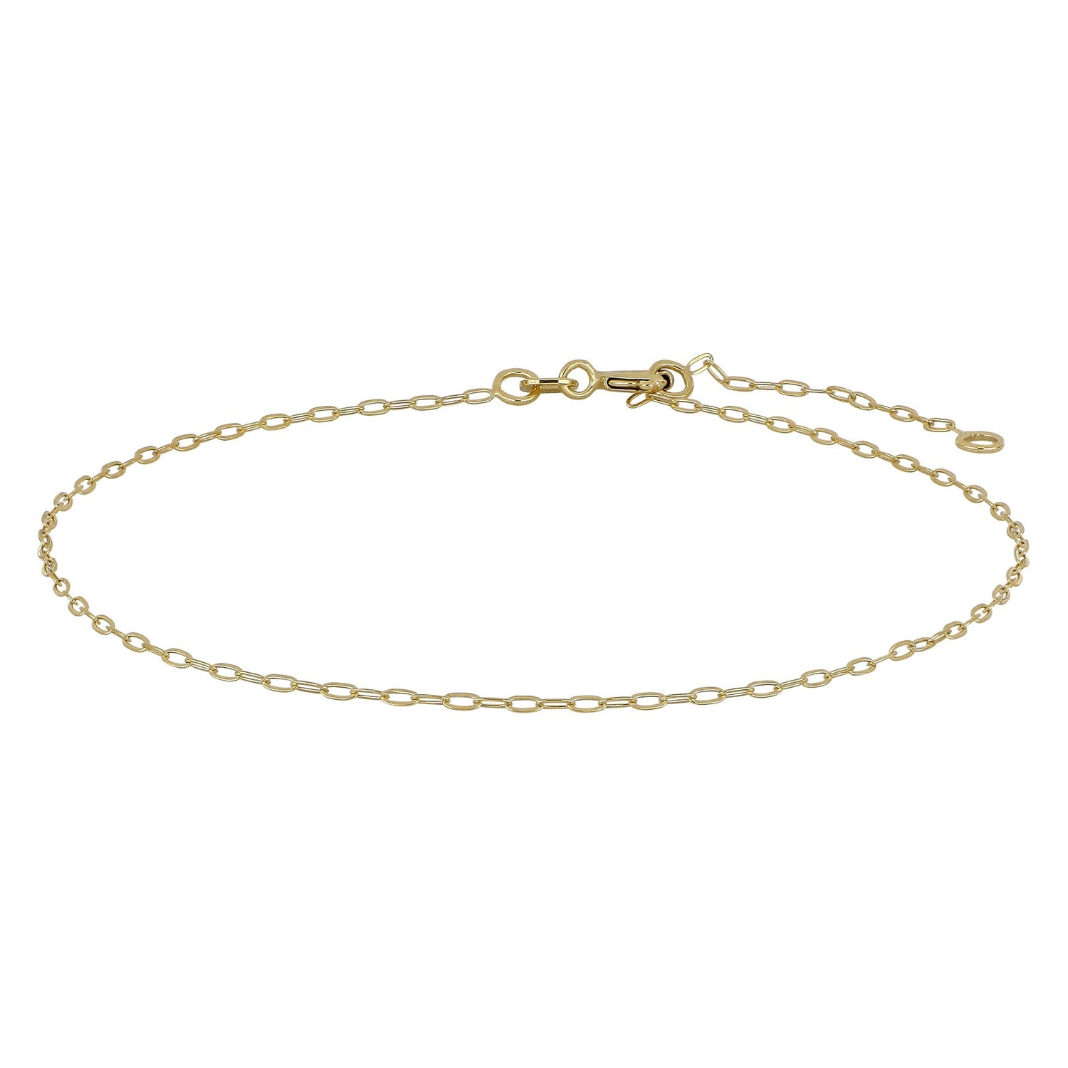 9kt. Goldfusskette Facette Anchor