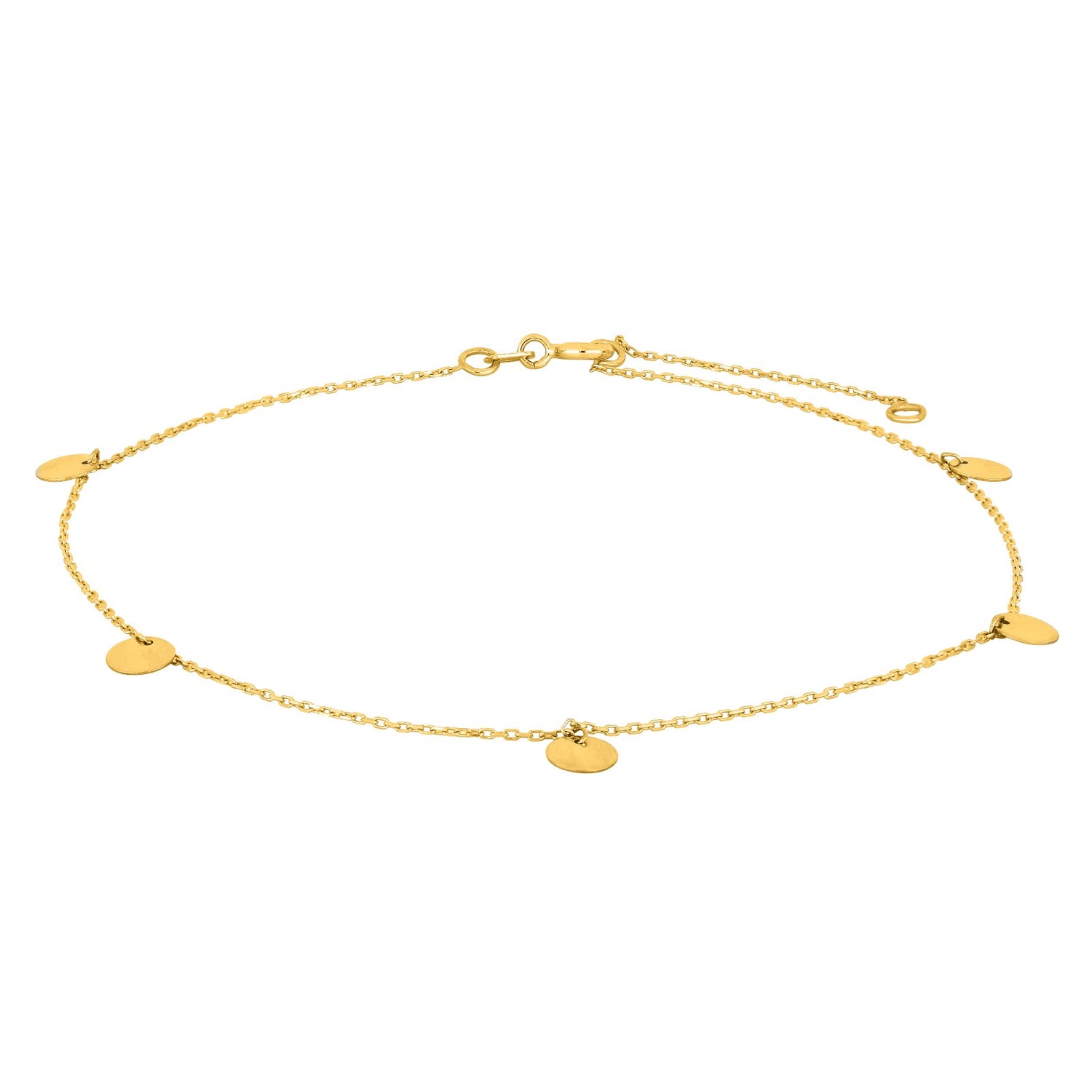 8kt. goldfusskette m/Platte