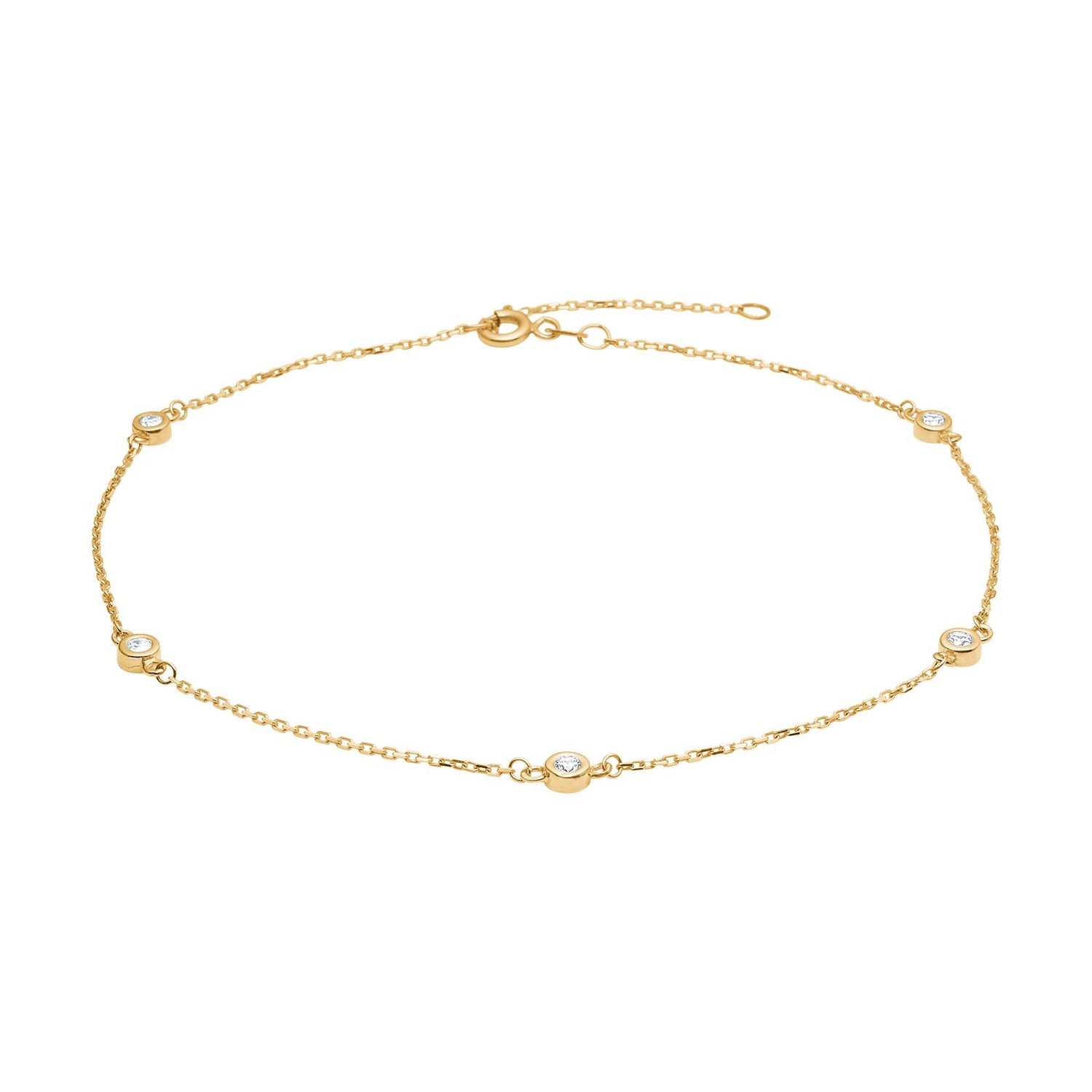 8kt. goldfusskette m/cz