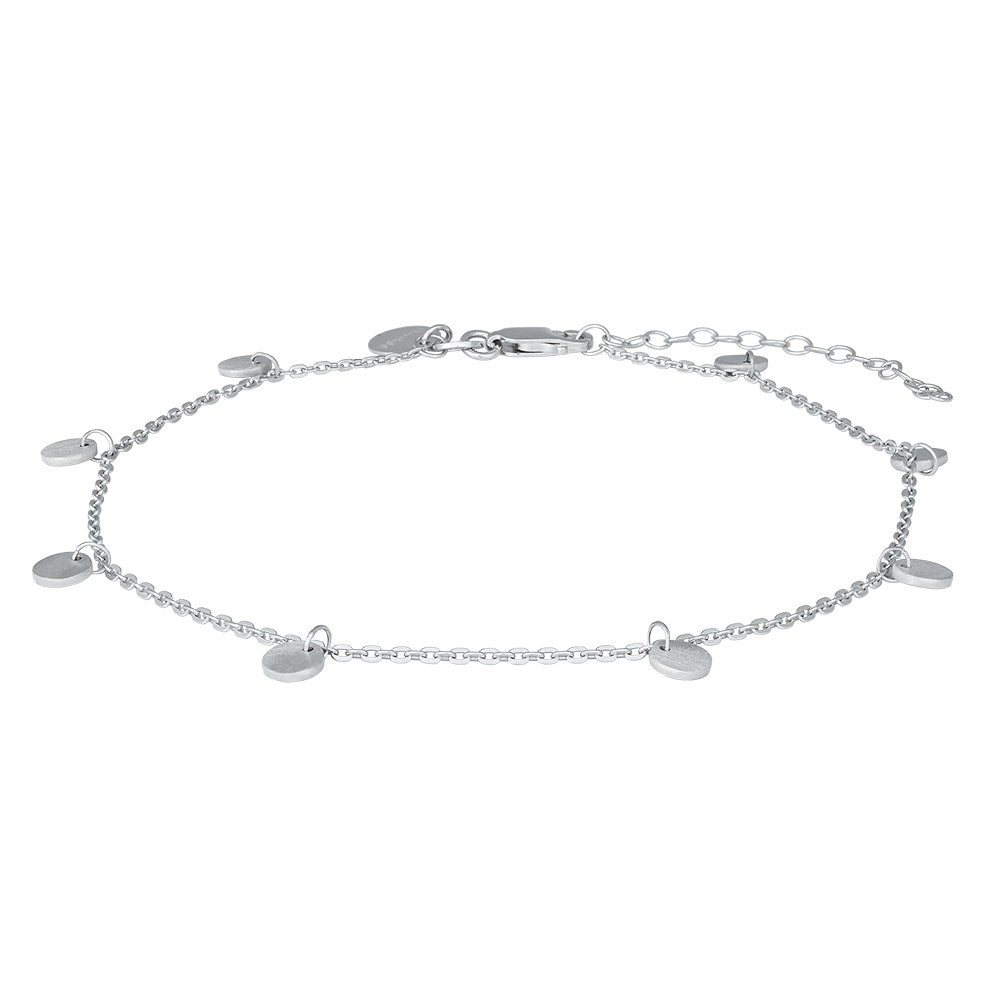 silver anklet DISC52 23+4cm - Rhodium plated