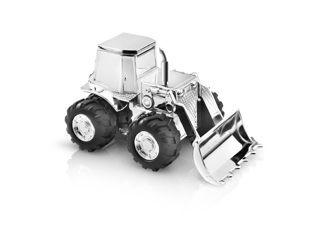 Sparebøsse  traktor, sølvfarvet