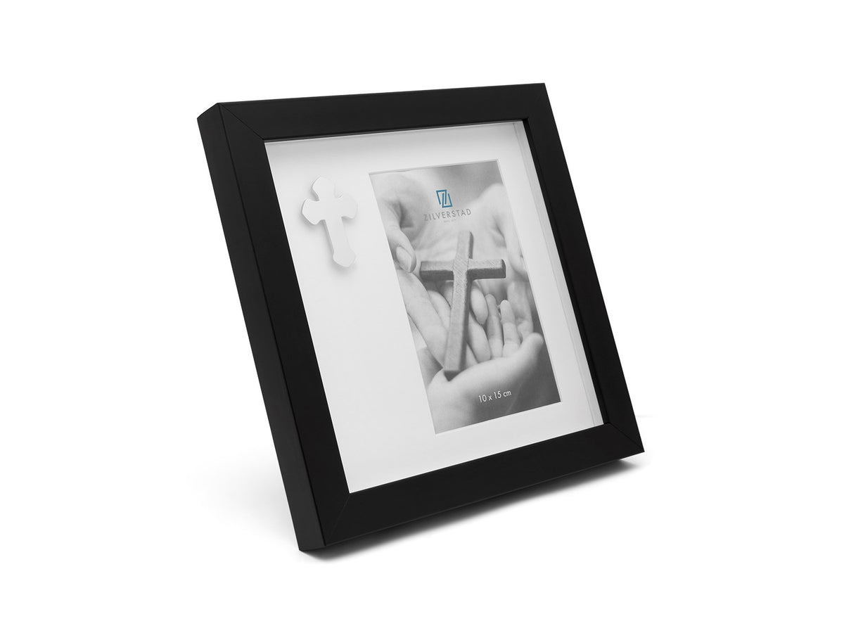 Fotoramme m/kors 10*15 pp sort
