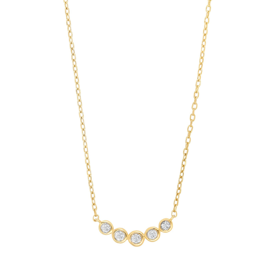 14ct. gold necklace w/dia. 0.015ct W/SI