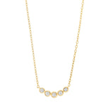 14kt. Goldhalskette m/dia. 0.015ct W/SI