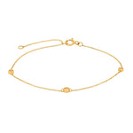 14kt. Goldarmband m/ 3 x dia. 0.01ct W/SI