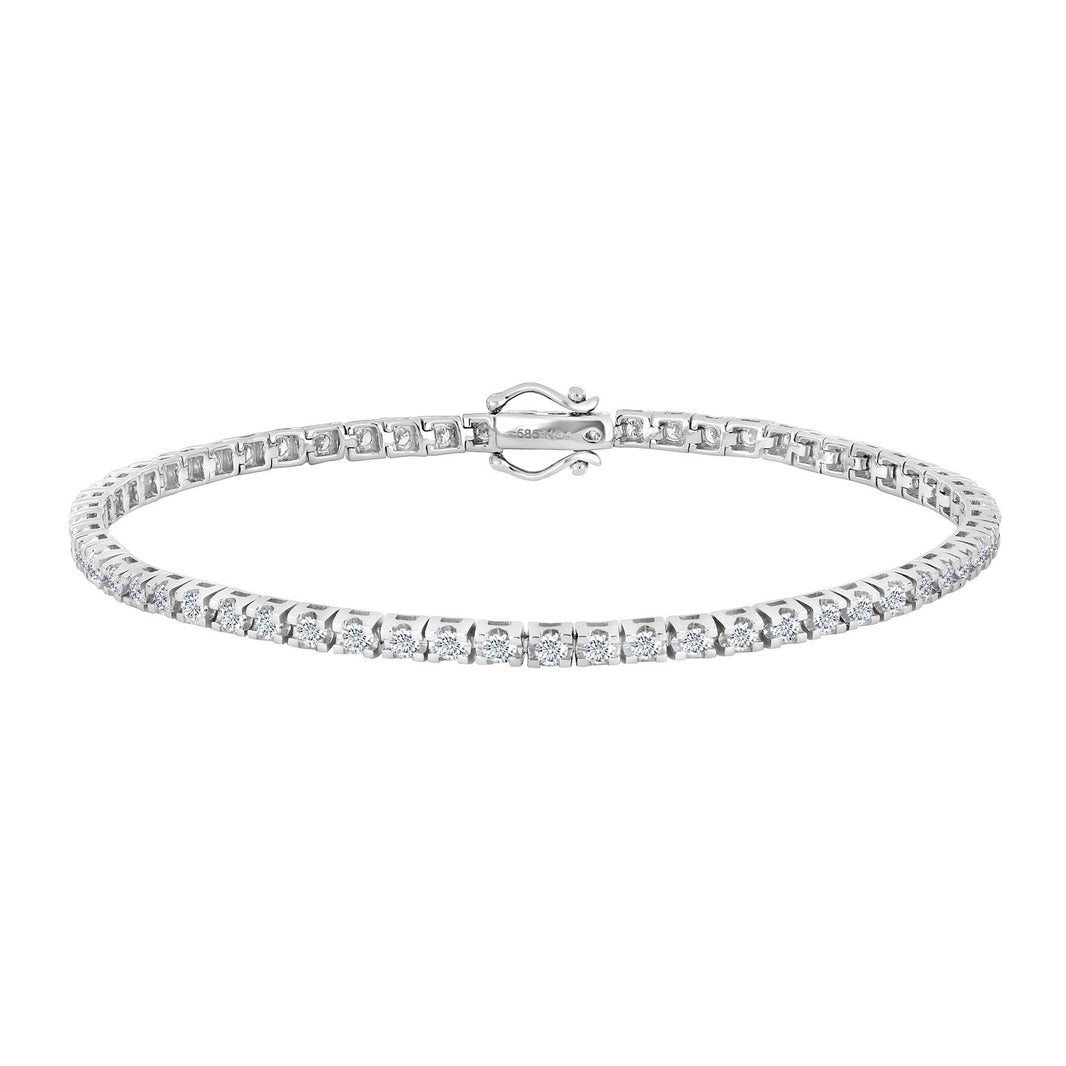 14kt. hvidgulds tennisarmbånd  dia. 2.0ct W/SI