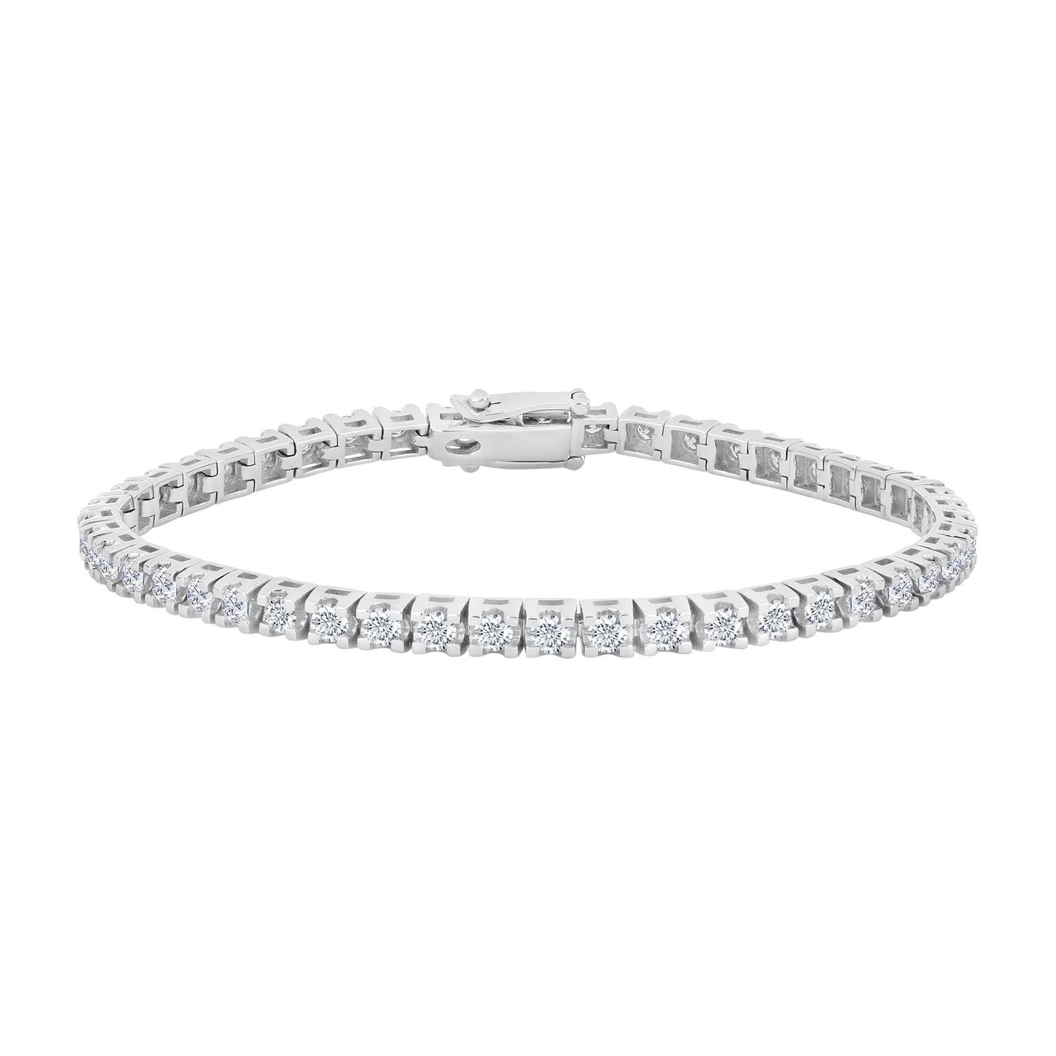 14ct. whitegold tennis bracelet 4.0ct W/SI
