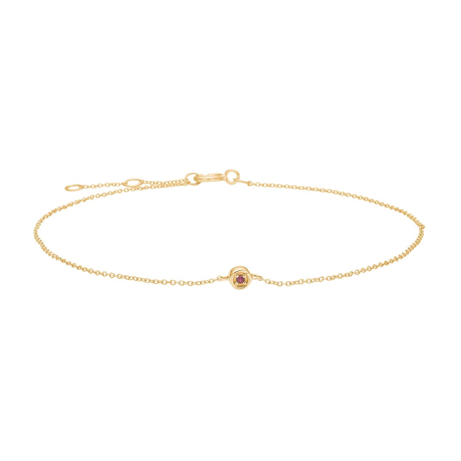 14kt. Gold Armband m. 0,007ct Rubinrot