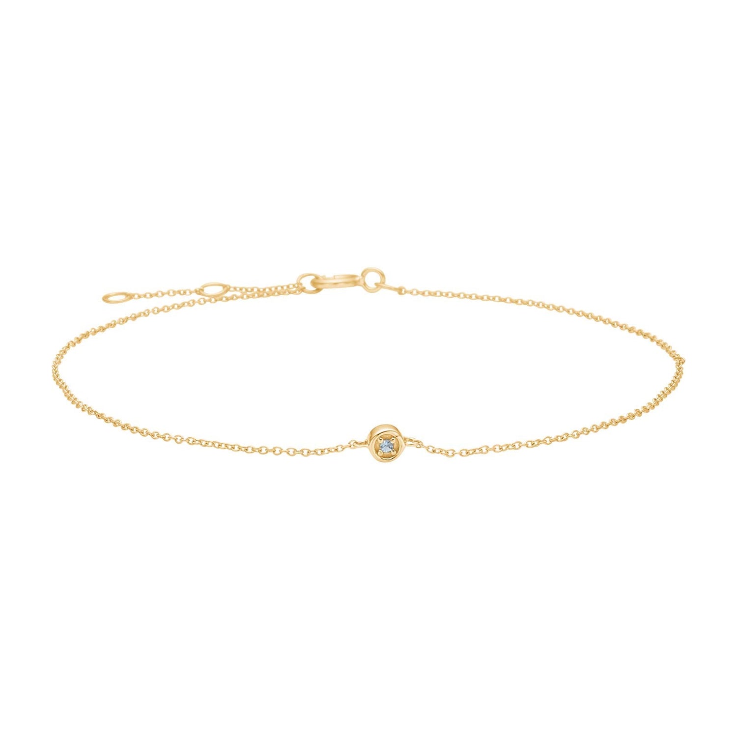 14kt. Gold Armband m. 0,010ct blau Topas