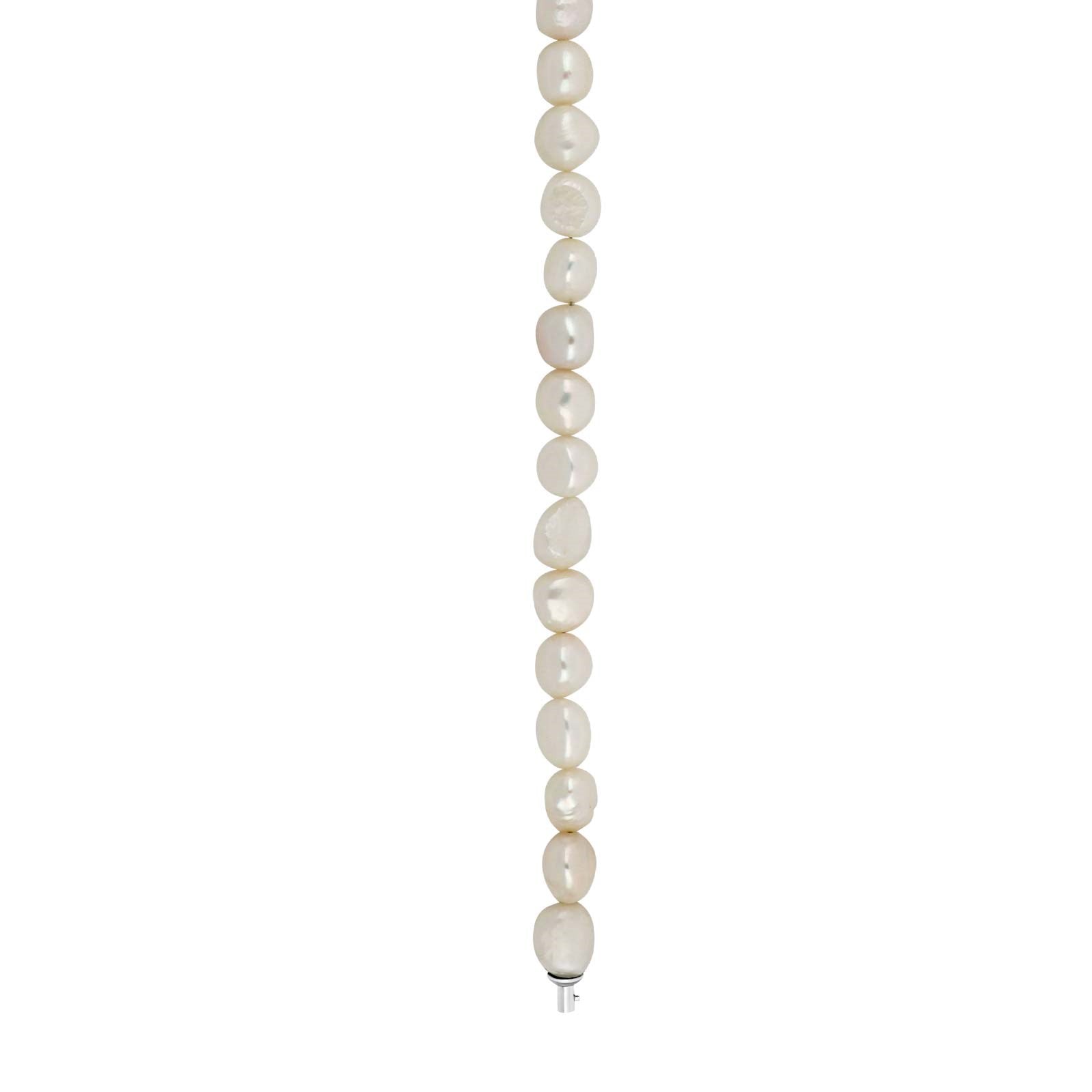 Süsswasser System-Kette Barock Perle Weiss 10mm