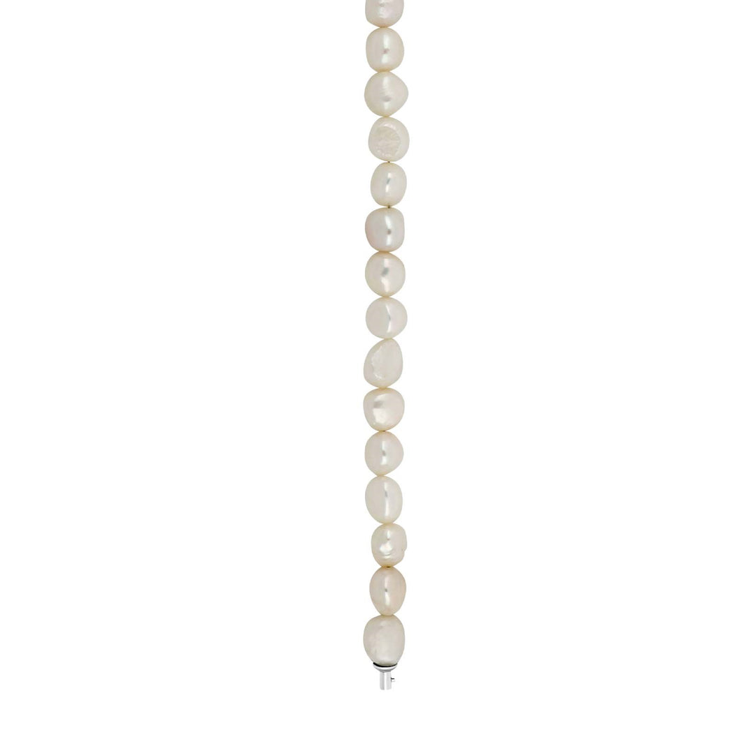 Süsswasser System-Kette Barock Perle Weiss 10mm