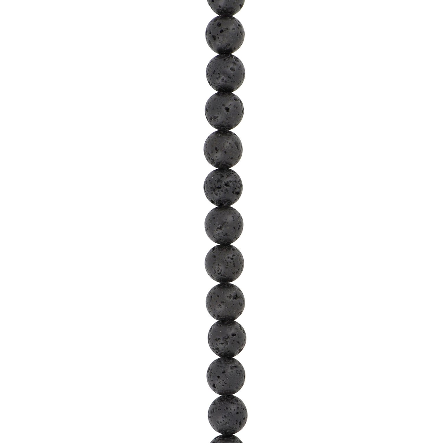Schwarz Lava Stein Kette 8mm 45cm