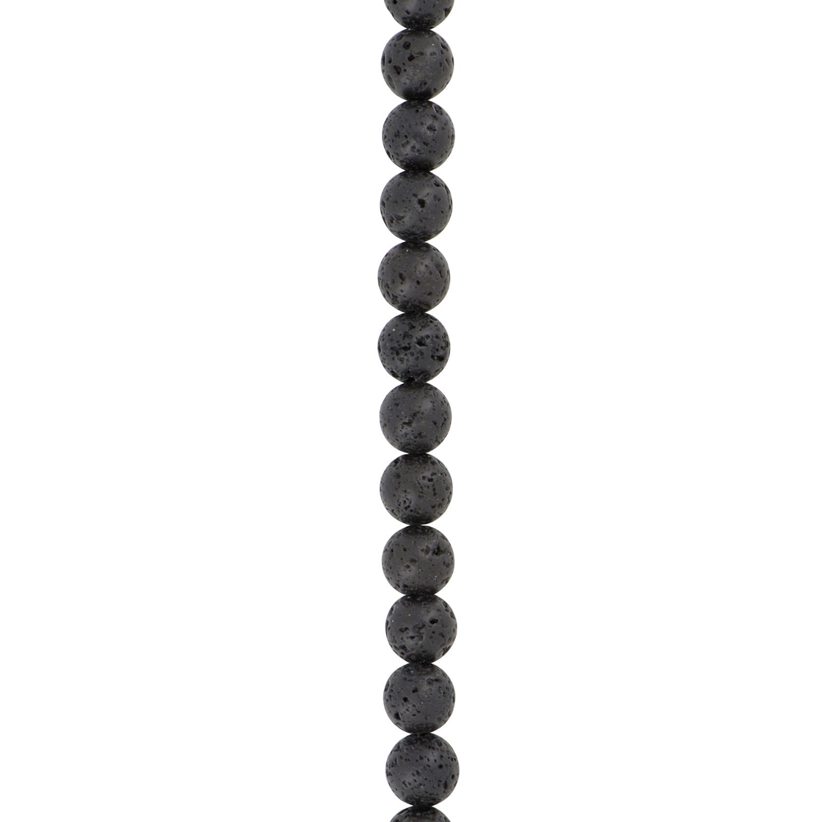 Schwarz Lava Stein Kette 8mm 45cm