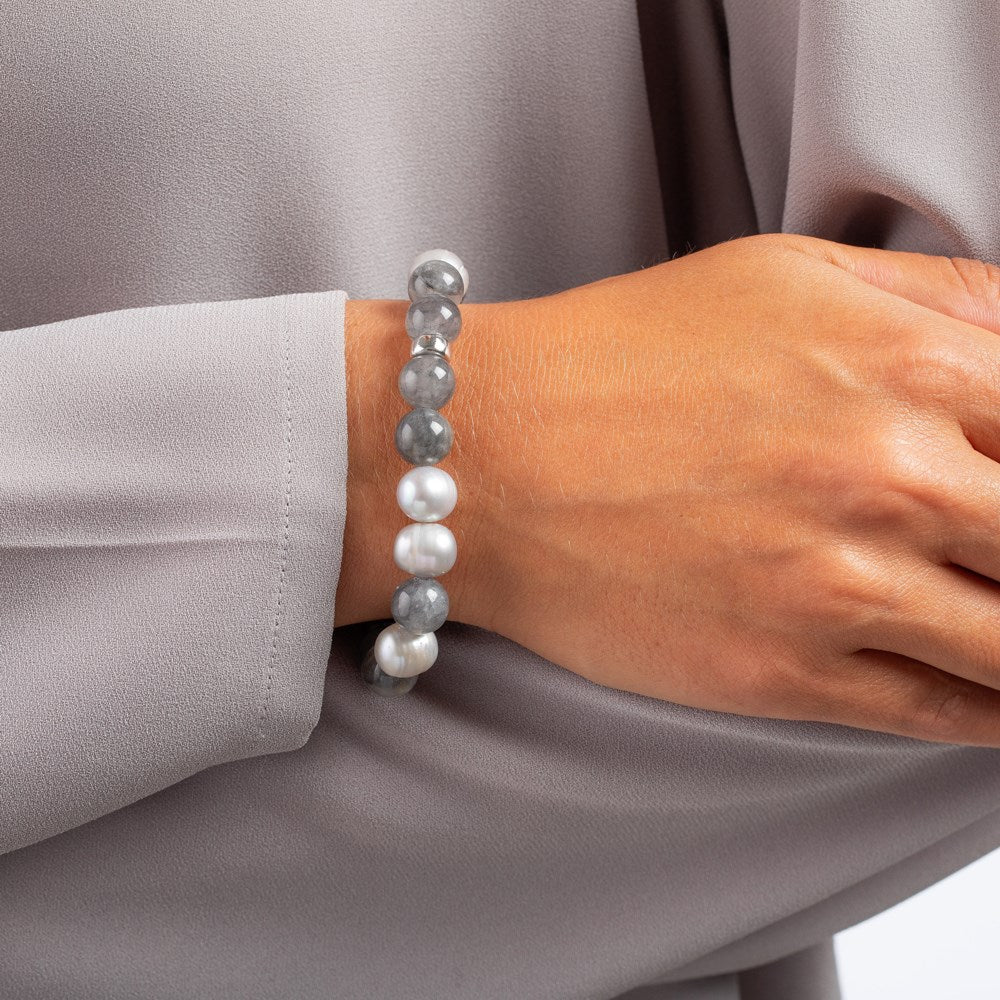 Multi Grau Armband 10mm