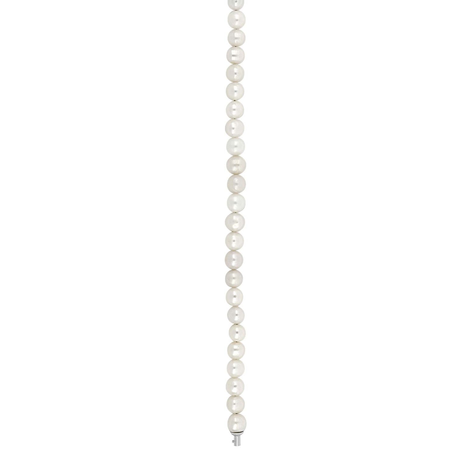 Süsswasser System-Kette Barock Perle Weiss 45cm