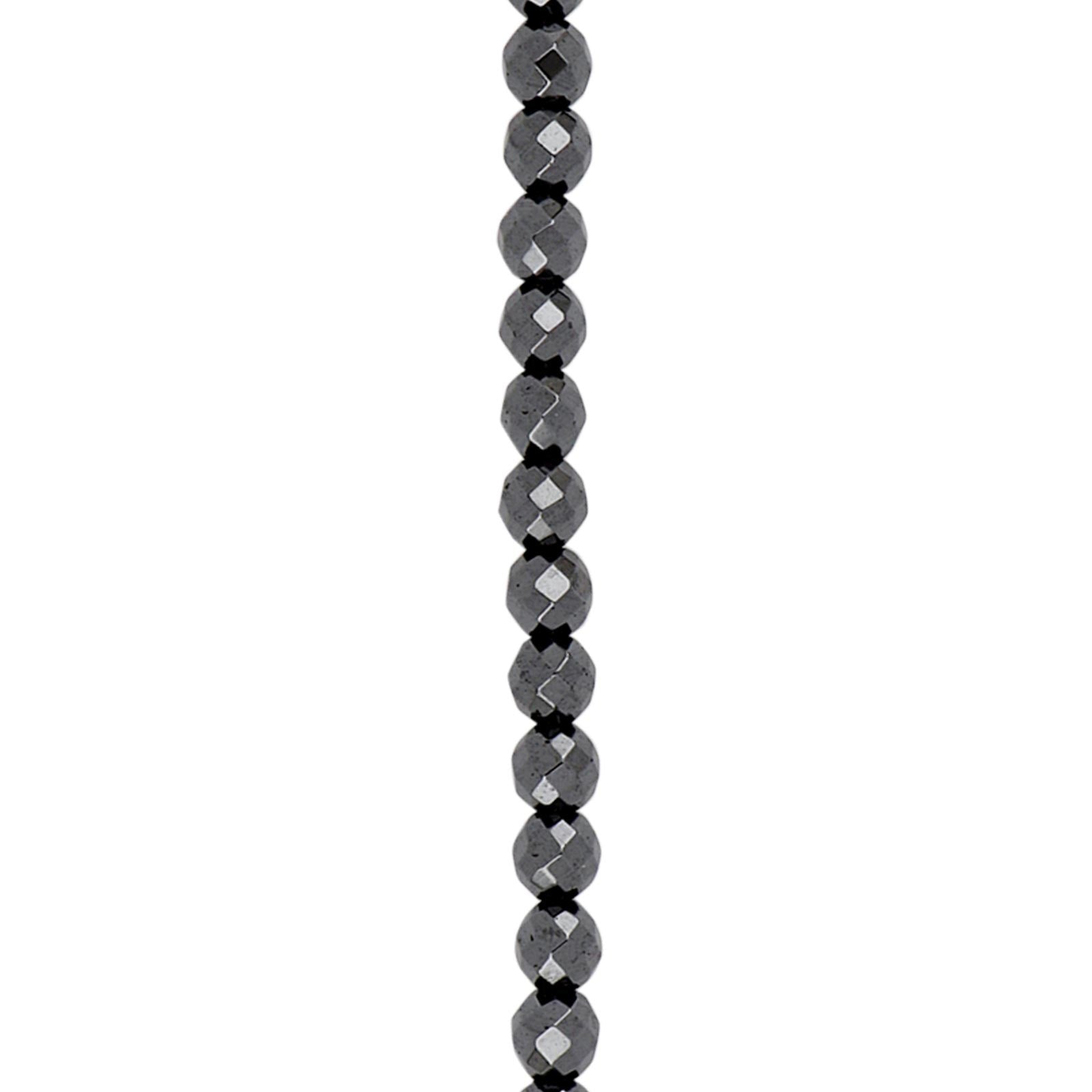 Hematit system-kæde facet. 10mm 45cm