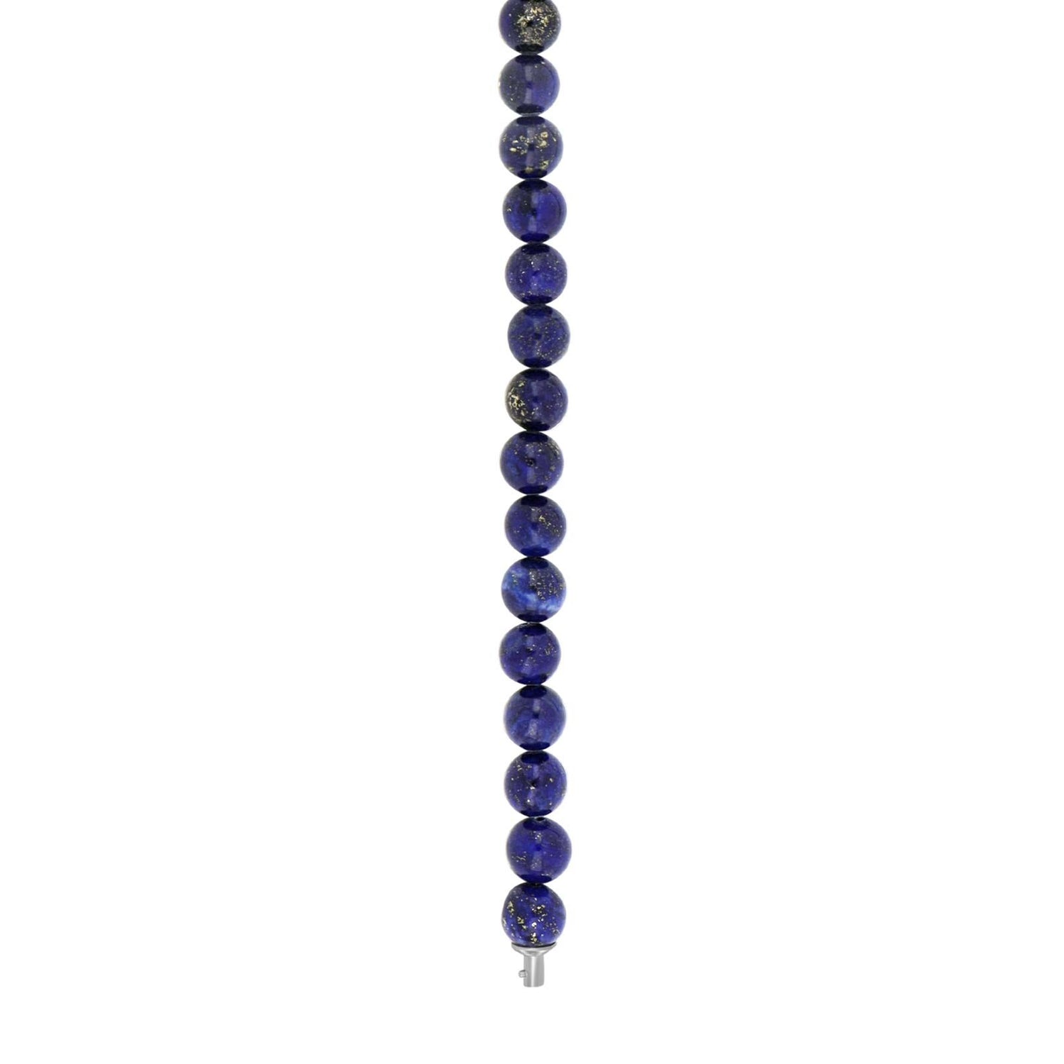 Blauer Lapis System-Kette 8mm - Rhodiniert / 45