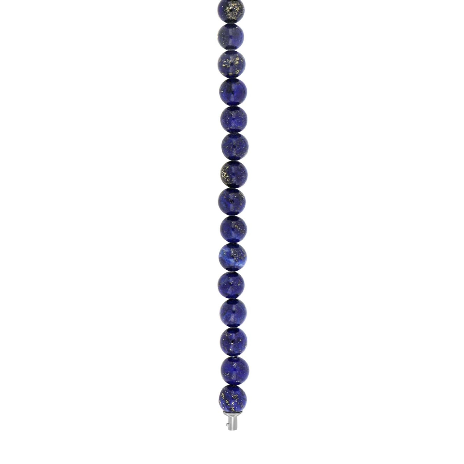 Blauer Lapis System-Kette 8mm - Rhodiniert / 45